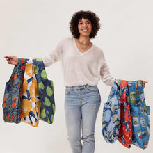 Load image into Gallery viewer, MODERN POPPY blu Bag Reusable Shopper Tote
