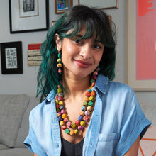 Load image into Gallery viewer, Pebbled Kantha Drop Earrings