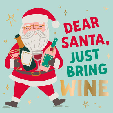 Santa Bring Wine Paper Cocktail Napkins