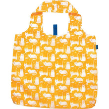 Load image into Gallery viewer, KITTY CATS YELLOW blu Bag Reusable Shopper Tote