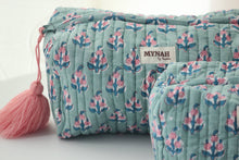 Load image into Gallery viewer, Eucalyptus Floral Cosmetic Bag