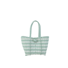 Load image into Gallery viewer, Sea Glass + White Stripe Berry Basket