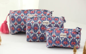 Nautical Nantucket Floral Cosmetic Bag