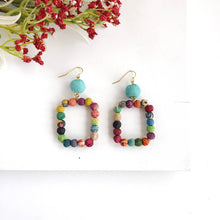 Load image into Gallery viewer, Kantha Dangling Square Earrings