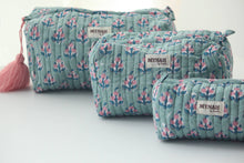 Load image into Gallery viewer, Eucalyptus Floral Cosmetic Bag