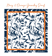 Load image into Gallery viewer, Navy + Orange Gameday Scarf