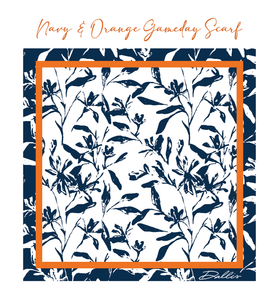 Navy + Orange Gameday Scarf