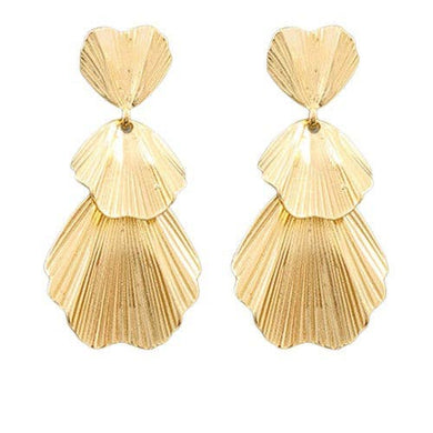 Tiered Gold Shell Earring