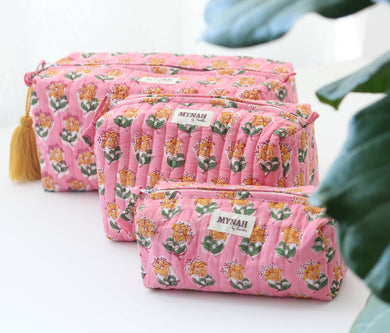 Bubblegum Floral Cosmetic Bag