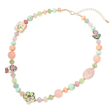 Load image into Gallery viewer, Cute Ceramic Flower Fish Charm Faceted Beaded Statement Necklace