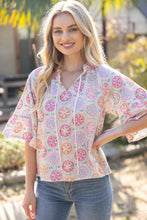 Load image into Gallery viewer, Wide Sleeve Floral Embroidered Top