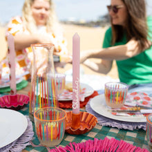 Load image into Gallery viewer, Orange Scalloped Metal Candle Holder