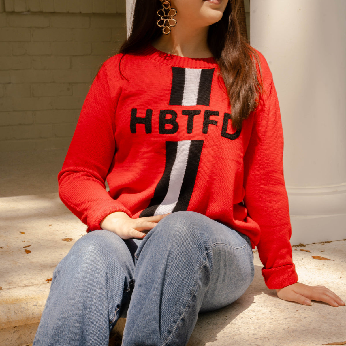 Red HBTFD Racing Stripe Sweater – The Market at Cohen's Retreat