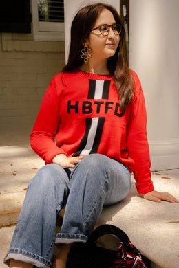 Red HBTFD Racing Stripe Sweater