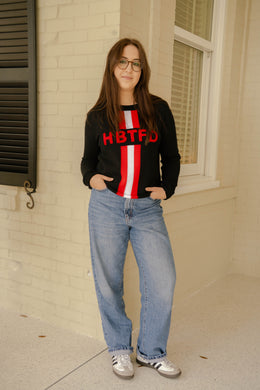 Black HBTFD Racing Stripe Sweater