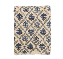Load image into Gallery viewer, Blue Floral Throw Blanket