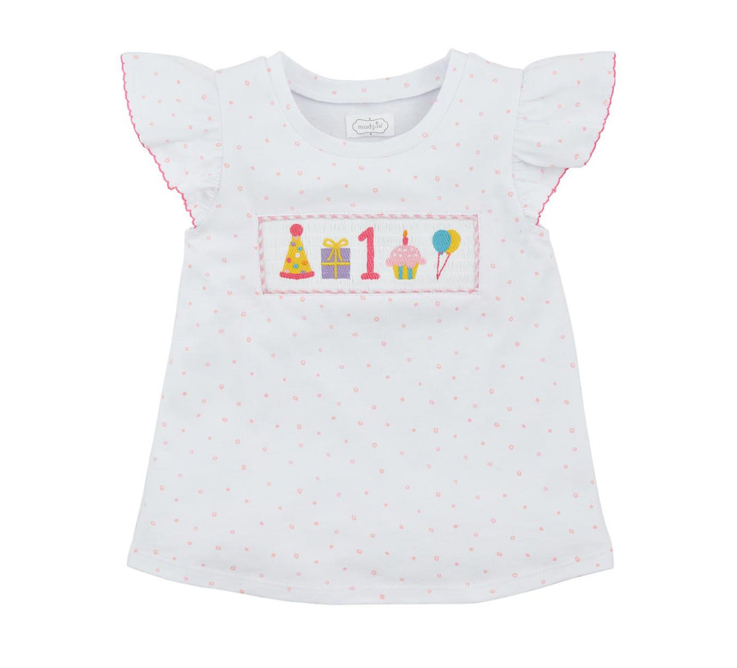 First Birthday Girl Smocked Tunic