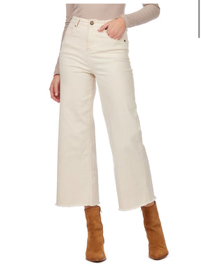 Cream Crawford Wide Leg Jeans