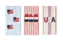 Load image into Gallery viewer, Americana Beaded Hand Towel