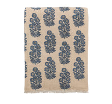 Load image into Gallery viewer, Blue Floral Throw Blanket