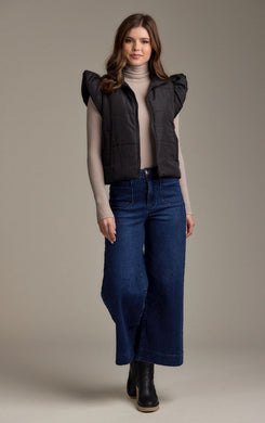 Black Lile Ruffle Vest