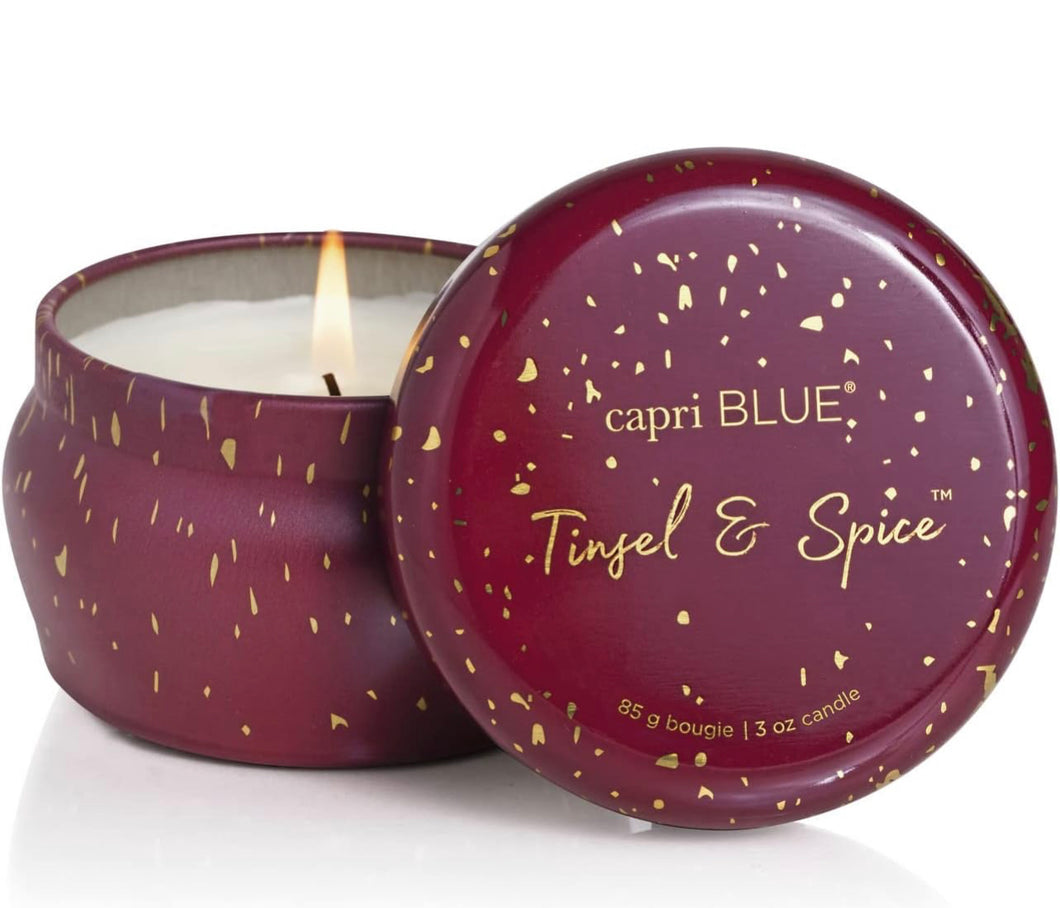 3oz Tinsel & Spice Glimmer Mini Tin Candle