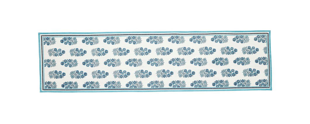 Blue Block Print Table Runner