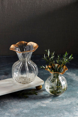 Gold Edge Ruffle Vase