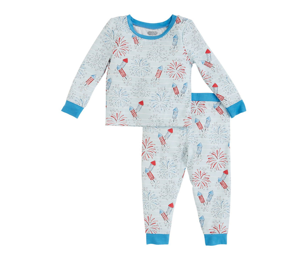 Blue Firework Glow Pajamas