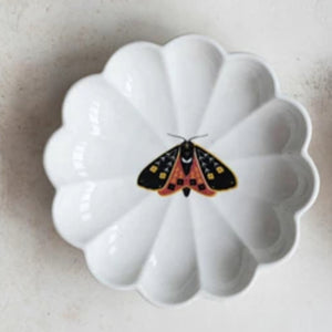 Stoneware Insect Fluted Dish