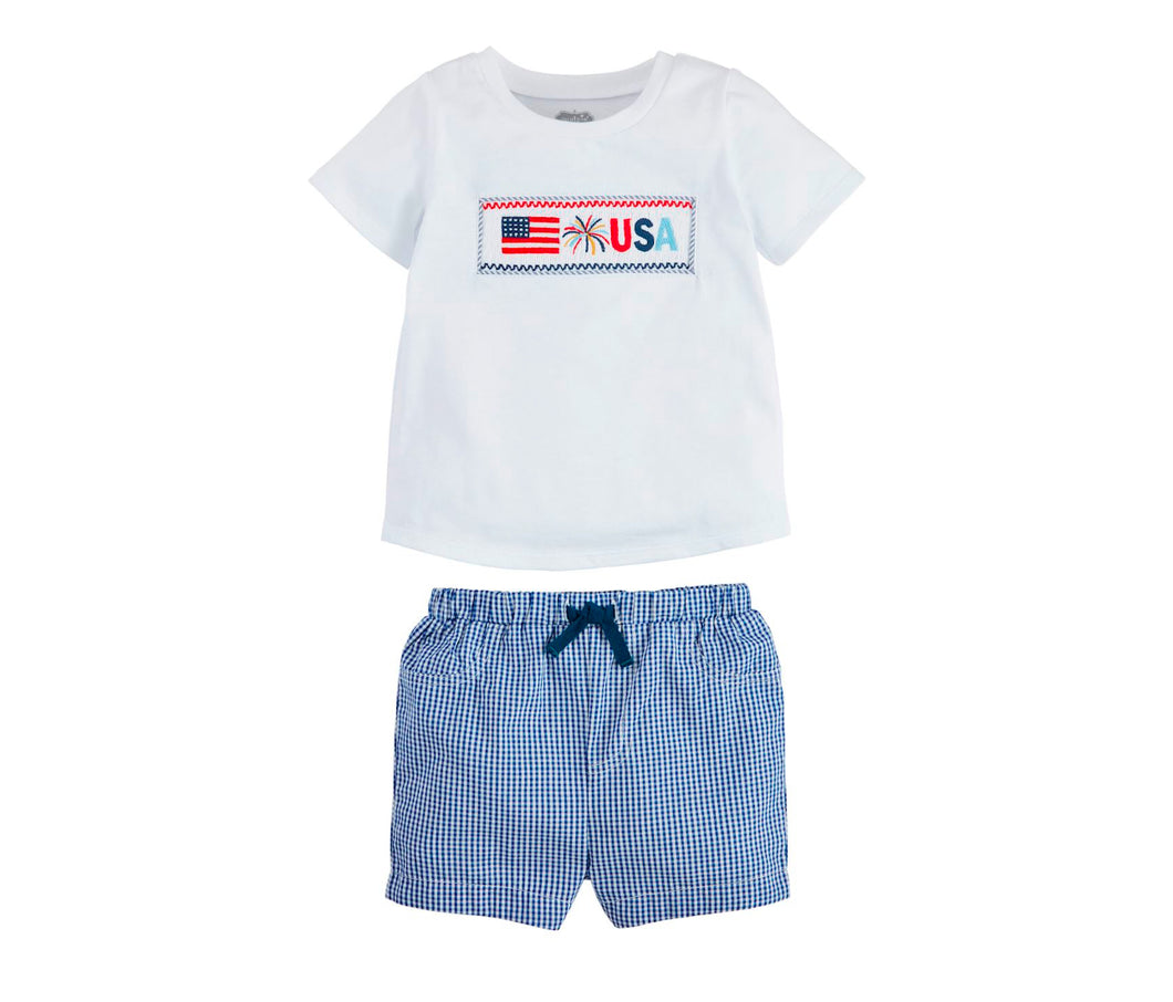 Flag Smocked Short Set