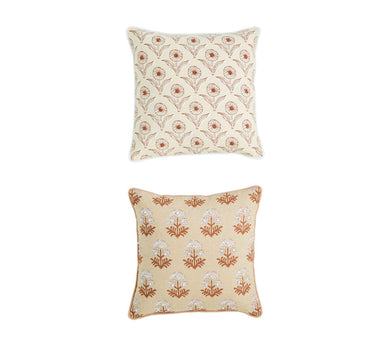 Taupe Block Print Pillows