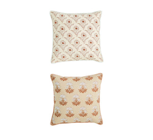 Taupe Block Print Pillows