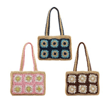 Load image into Gallery viewer, Floral Crochet Mini Tote