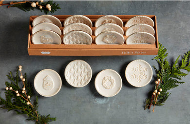 White Christmas Tidbit Plate