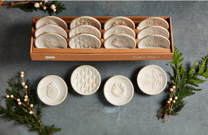 White Christmas Tidbit Plate
