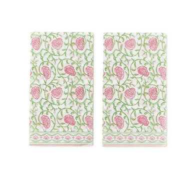 Floral Block Print Paper Guest Napkins