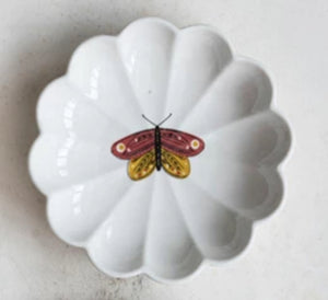 Stoneware Insect Fluted Dish