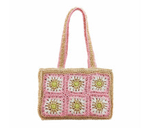 Load image into Gallery viewer, Floral Crochet Mini Tote