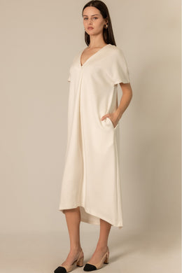 Ivory Butter Modal V Neck MIDI