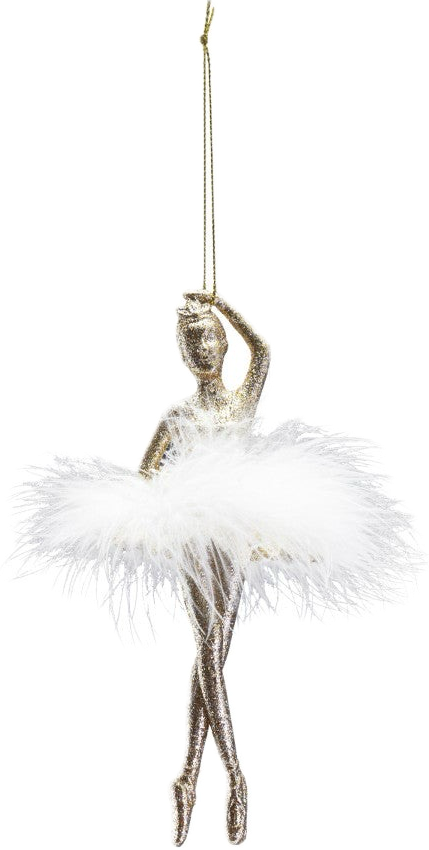 Ballerina Ornament with Feather Skirt