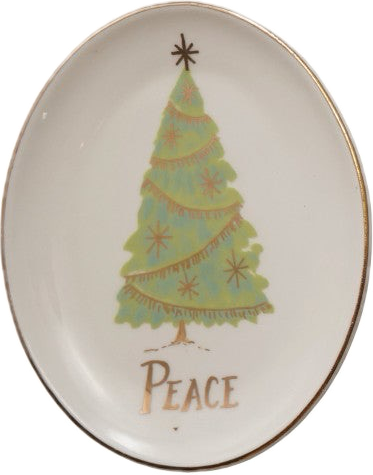Oval Christmas Tree Dish