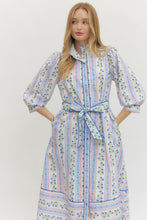 Load image into Gallery viewer, Blue Floral Ribbon Midi