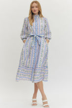 Load image into Gallery viewer, Blue Floral Ribbon Midi