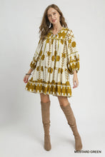 Load image into Gallery viewer, Mustard Floral Mini Dress
