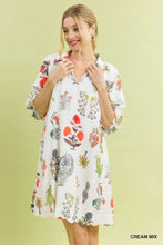 Load image into Gallery viewer, Cream Floral Collared Mini Dress