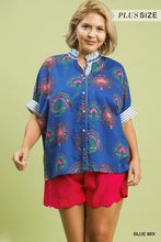 Load image into Gallery viewer, Blue Abstract Blouse