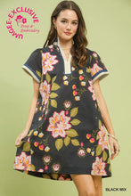 Load image into Gallery viewer, Black Floral Mix Mini Dress