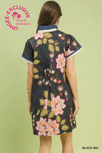 Load image into Gallery viewer, Black Floral Mix Mini Dress