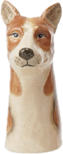 Load image into Gallery viewer, Hand-Painted Stoneware Dog Vase
